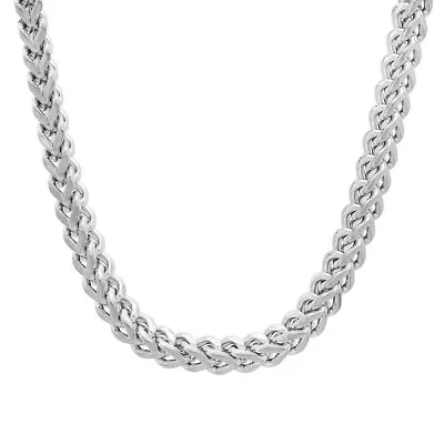 Men's stainless steel wheat chain necklace