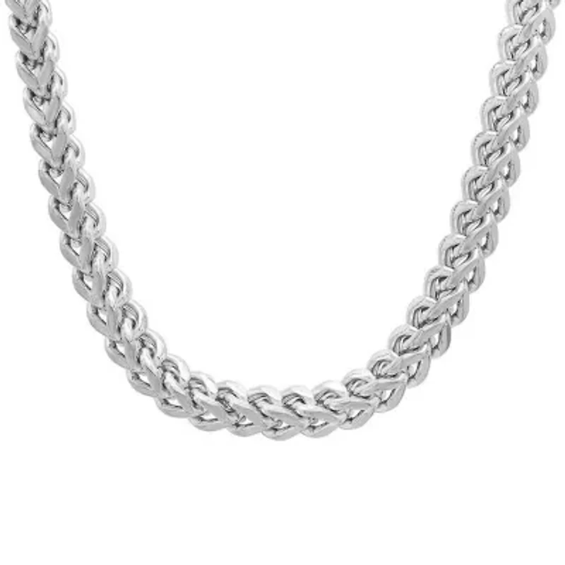 Men's stainless steel wheat chain necklace