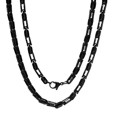 Men's 18k gold plated stainless steel rounded bicycle chain necklace