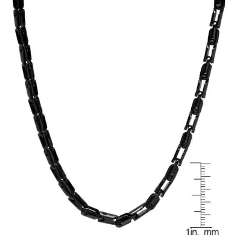 Men's 18k gold plated stainless steel rounded bicycle chain necklace