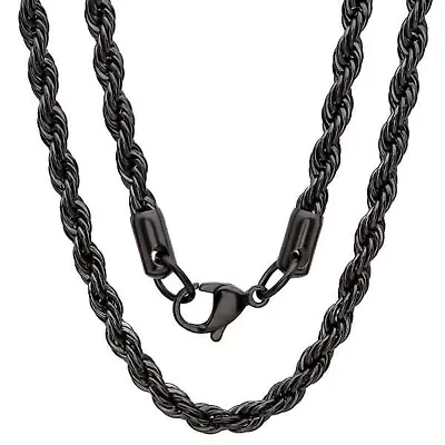 Men's stainless steel rope chain necklace