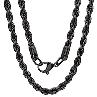 Men's stainless steel rope chain necklace