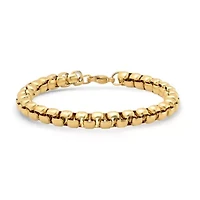 Men's stainless steel box chain id bracelet