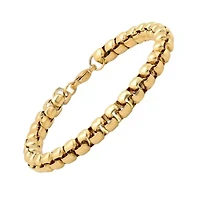 Men's stainless steel box chain id bracelet