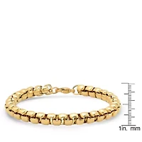 Men's stainless steel box chain id bracelet