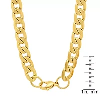 Men's 18k gold plated stainless steel accented cuban chain link necklace