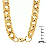 Men's stainless steel accented 10mm Cuban chain link necklace