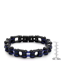 Men's two tone black ip stainless steel and white ip stainless steel bicycle chain link bracelet
