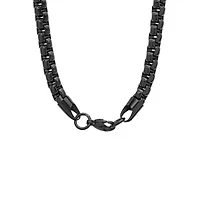 Men's round box stainless steel necklace