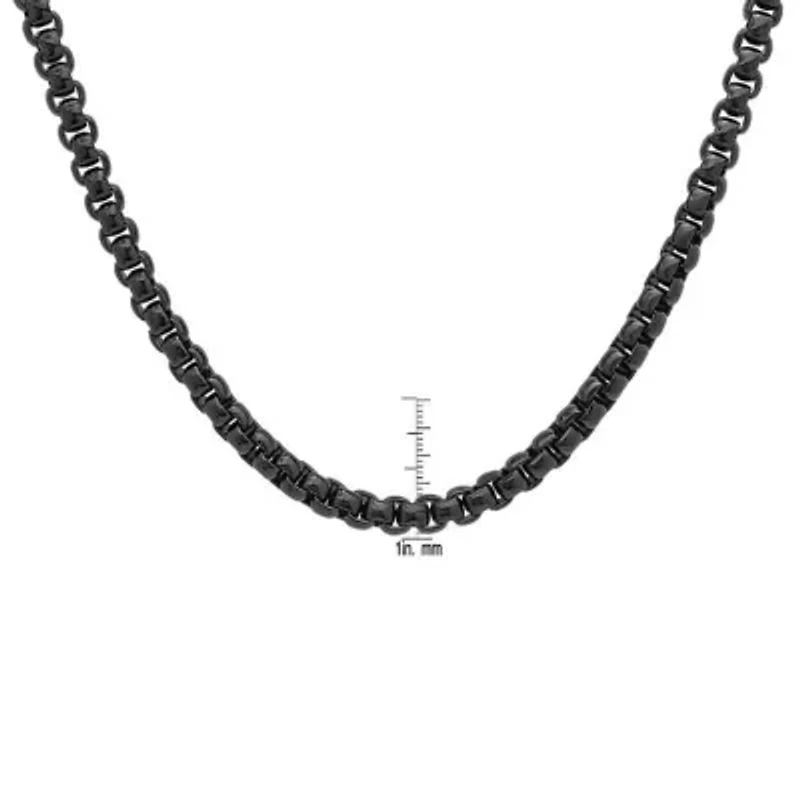 Men's round box stainless steel necklace