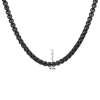 Men's round box stainless steel necklace