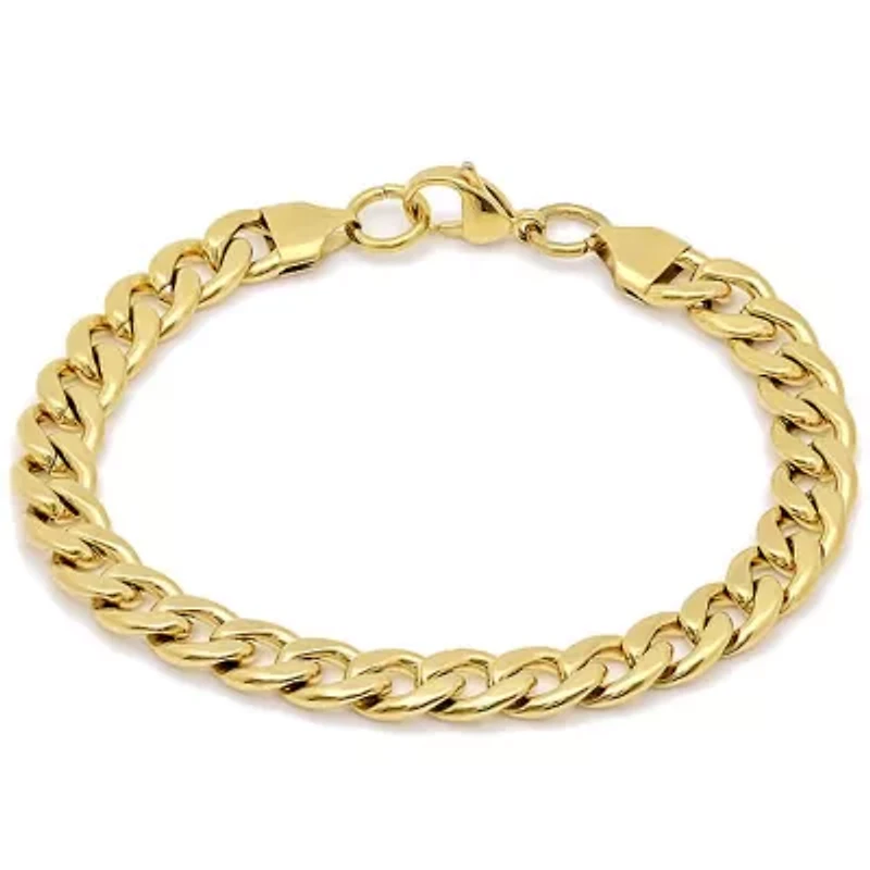 Men's 18 kt gold plated Cuban bracelet