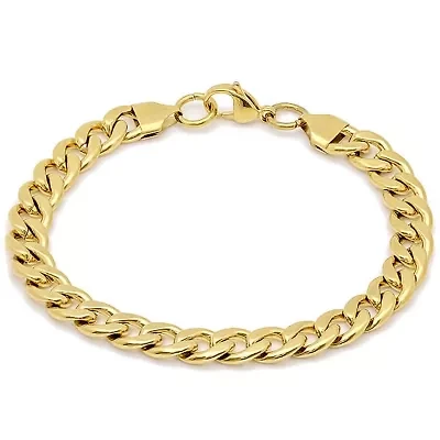 Men's 18 kt gold plated Cuban bracelet