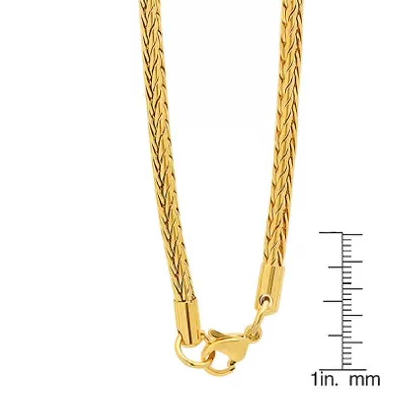 Men's stainless steel wheat chain necklace