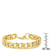 Men's stainless steel accented thick Cuban link chain bracelet