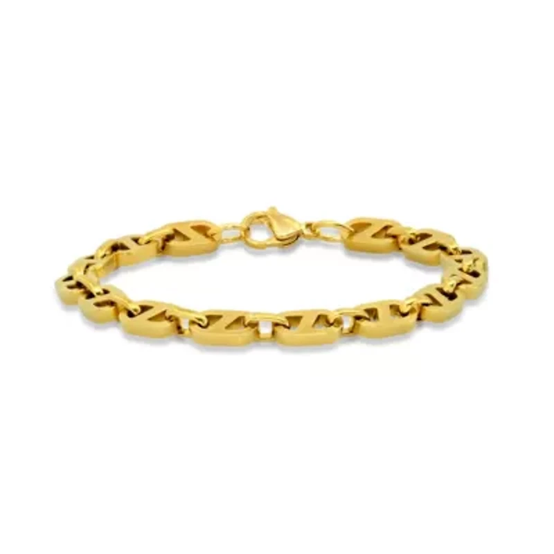 Men's 18k gold plated stainless steel mariner chain bracelet
