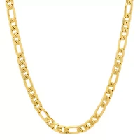 Men's stainless steel accented 6mm figaro chain link necklace