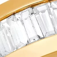 Lab Created Men's 18k gold plated stainless steel simulated emerald cut diamonds eternity band ring