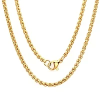 Men's stainless steel round box chain necklace