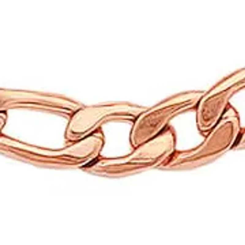 Men's 18k rose gold plated stainless steel figaro chain necklace