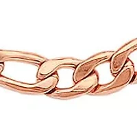 Men's 18k rose gold plated stainless steel figaro chain necklace