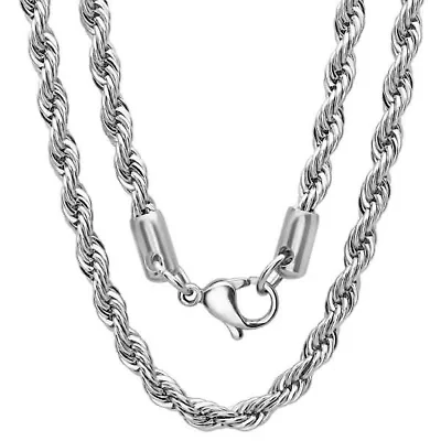 Men's stainless steel rope chain necklace