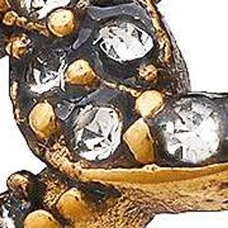 Lab Created Men's 18k gold plated stainless steel and simulated diamonds cuban link chain eternity band ring
