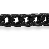 Men's black ip stainless steel figaro chain bracelet