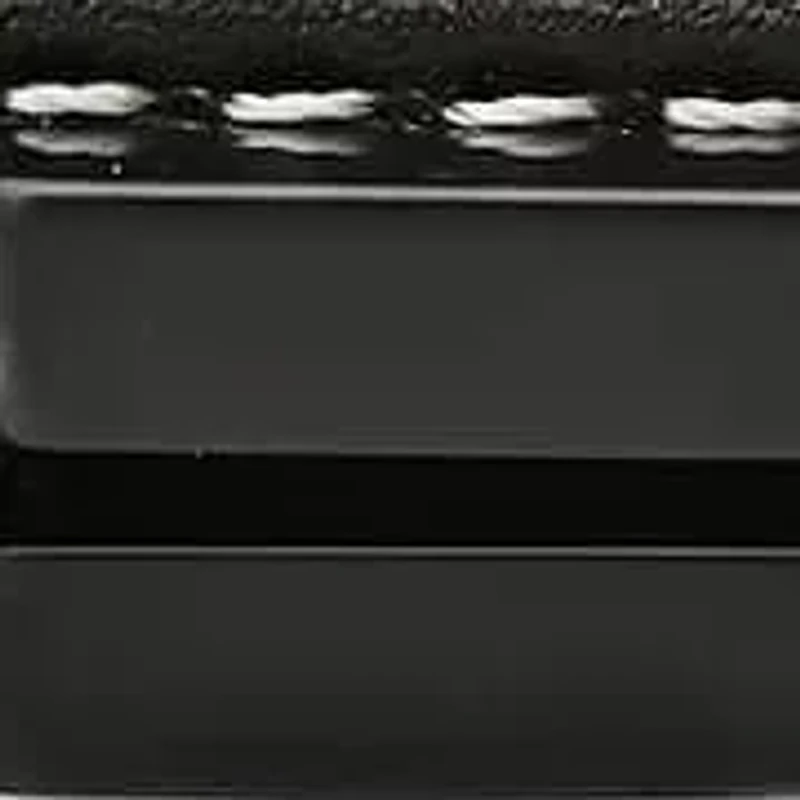 Men's black leather & white thread, black ip stainless steel, hematite & black agate beads id bracelet