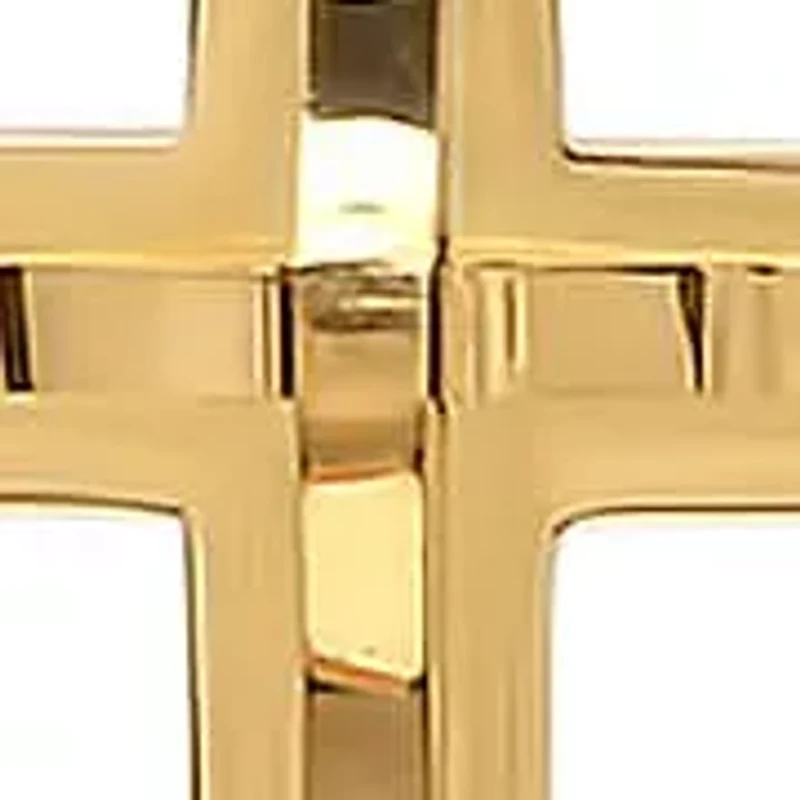 Men's stainless steel double cross pendant