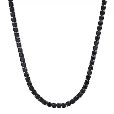 Lab Created Unisex 18k white gold plated brass simulated diamonds tennis necklace