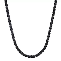 Lab Created Unisex 18k white gold plated brass simulated diamonds tennis necklace