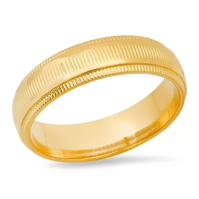 Men's 18k gold plated stainless steel milgrain high polish band ring