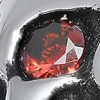 Lab Created Men's black ip & stainless steel and red simulated diamonds skull ring