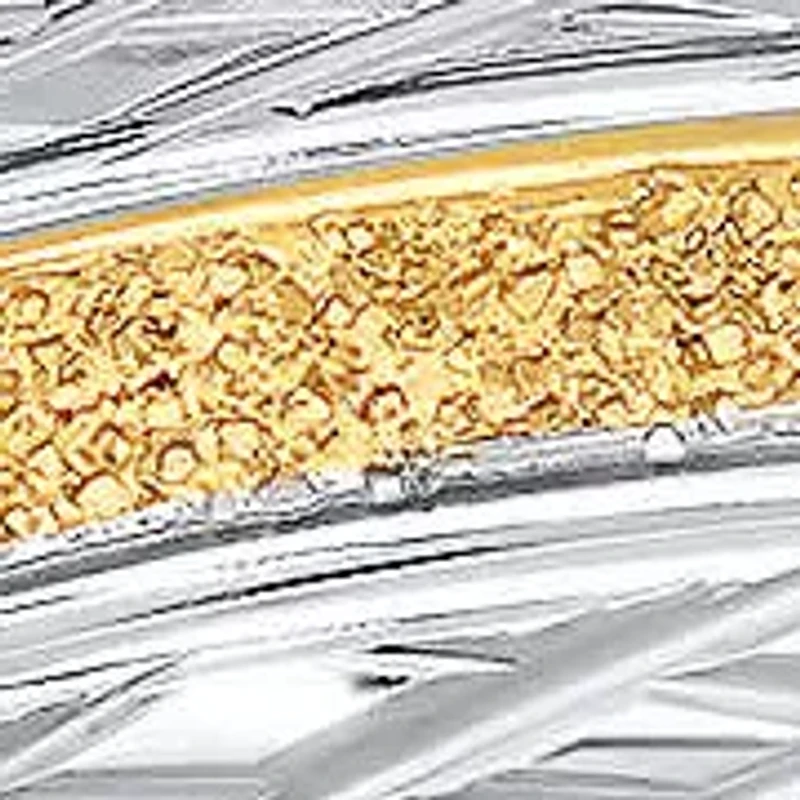 Men's two tone stainless steel and 18k gold plated sand dusted/hammered band ring