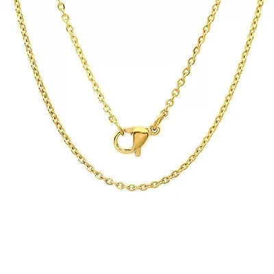 Men's 18k gold plated stainless steel cable link chain necklace