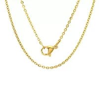 Men's 18k gold plated stainless steel cable link chain necklace