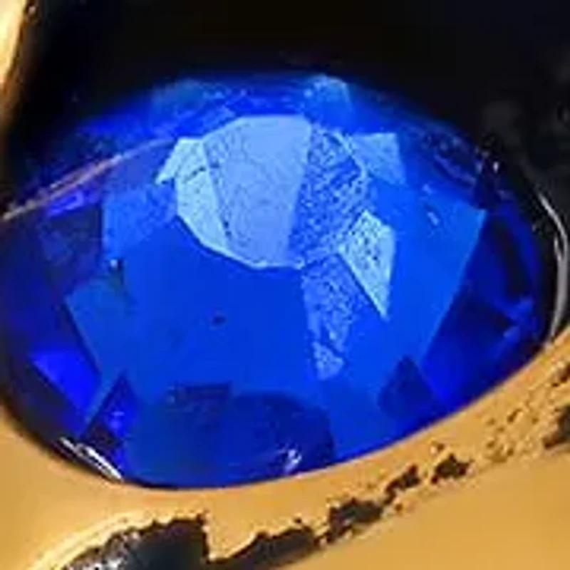 Lab Created Men's two tone black ip and 18k gold plated stainless steel skull ring with simulated diamonds