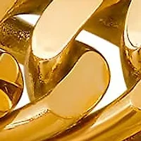 Men's 18k gold plated stainless steel cuban chain link band ring
