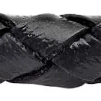 Men's black braided leather bracelet with 18k gold plated stainless steel magnet clasp