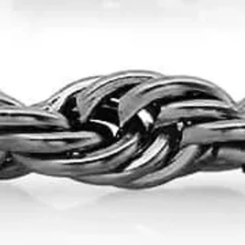 Men's blakc ip stainless steel rope chain bracelet
