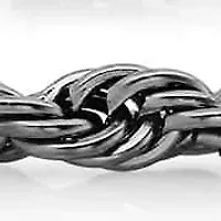 Men's blakc ip stainless steel rope chain bracelet