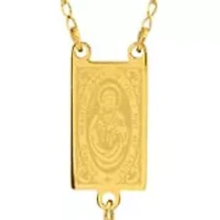 Men's 18k gold plated stainless steel scapular rosary