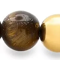 Men's 18k gold plated stainless steel and tiger eye beaded stretch bracelet