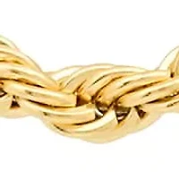 Men's 18k gold plated stainless steel rope chain necklace