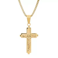 Men's stainless steel crucifix pendant