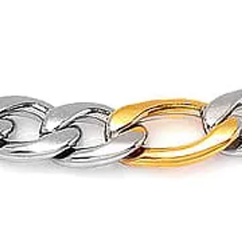 Men's stainless steel bracelet with two tone design