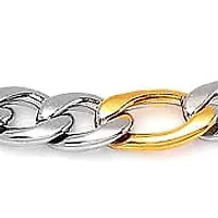 Men's stainless steel bracelet with two tone design