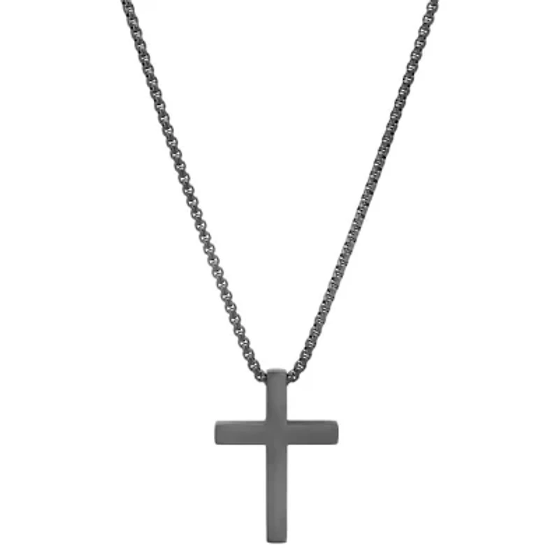 Men's stainless steel square cross pendant