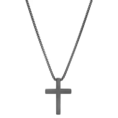 Men's stainless steel square cross pendant